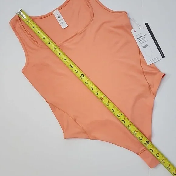 Wundermost Ultra-Soft Nulu Square-Neck Sleeveless Bodysuit Coral Kiss Size Large - Picture 15 of 15